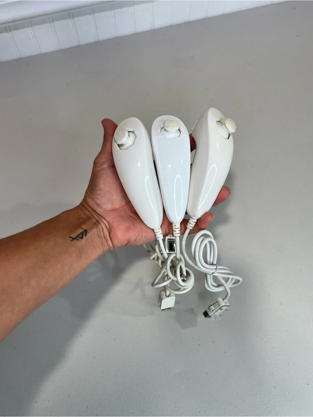 Nintendo Wii White Wired Motion Controllers for Gaming Consoles - Set of 3